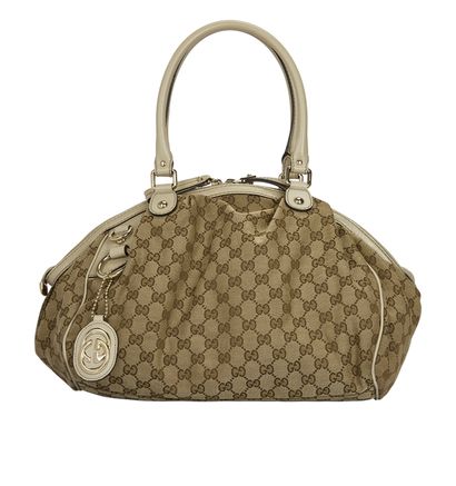 Gucci GG Medium Canvas Sukey Boston Bag, front view